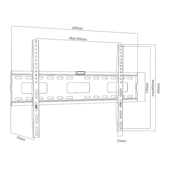 Tukijalusta TV Maclean, maks. VESA 600x400, 32-100", 80kg, MC-419