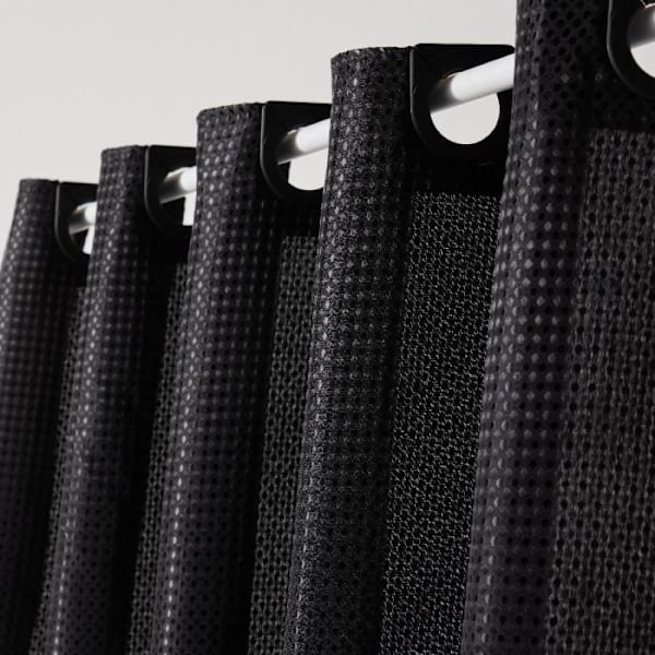 Furé bruseforhæng - Sort - Polyester - 180 x 200 cm - 12 kroge - UTILITY - TODAY Svart