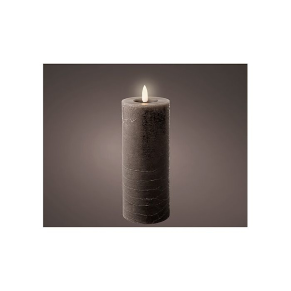 Bougie Led Vaha Harmaa, Raaka Pinta, ø7 X 19 Cm
