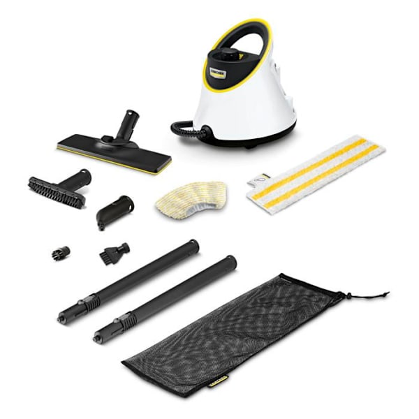 Karcher SC 2 Deluxe Easyfix dampvasker - Tryk 3,2 bar - Dampfald 30 g/min - Easyfix gulvsæt Sort, Hvid