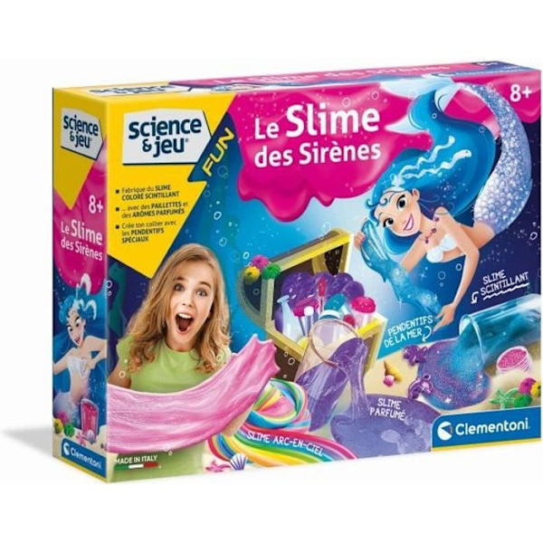 Clementoni - Science & Game - Vetenskapligt kit för att göra sjöjungfruslem - Från 8 år