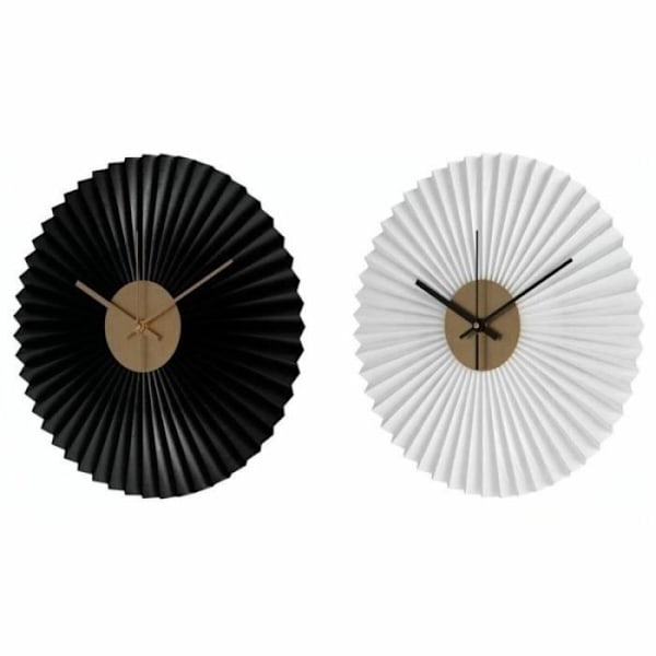 Vægur thyann boligindretning sort hvid jern (30 x 4 x 30 cm) (2 stk)