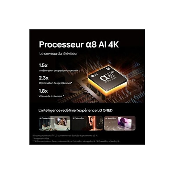 TV QNED - LG - 50QNED87 - 126 cm - 4K UHD - Älykäs TV - Wi-Fi