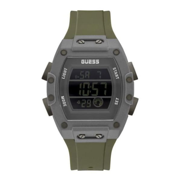 Montre Tonneau - Guess - GW0340G3 - Chronograf - Kvarts - Resin/Silikone Grå, Grön, Svart
