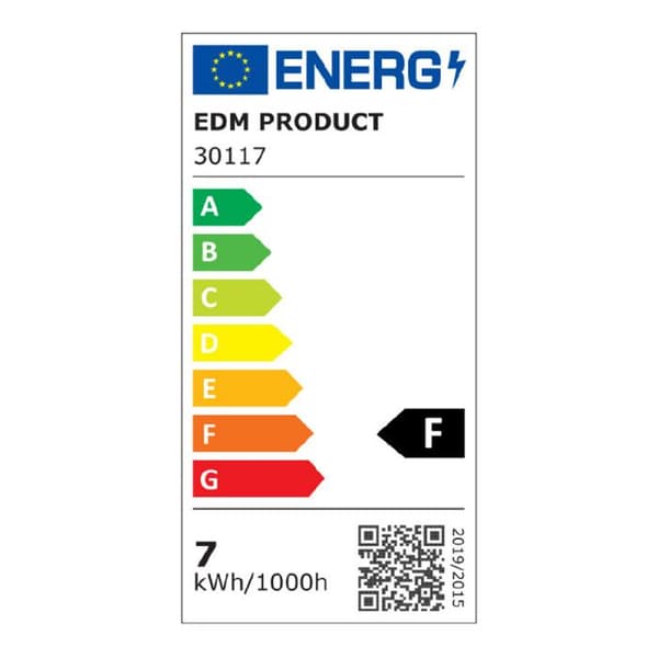 EDM skrivebordslampe - 400 Lumens - 7W - Sort Svart