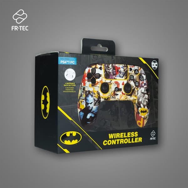 Spilcontroller - FRTEC - BATMAN - Bluetooth - RGB LED lys - Kompatibel med PC og PS4 Sort og blå