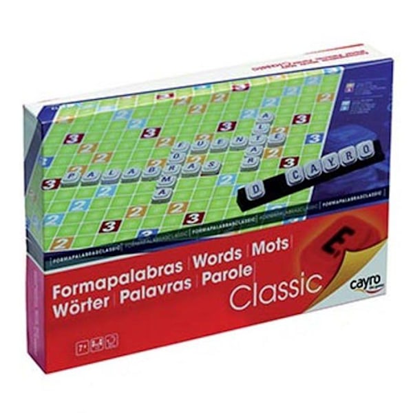 Klassinen kirjainten peli - CAYRO - Scrabble - 102 kirjainta - 4 näyttöä - 48x36 muovialusta