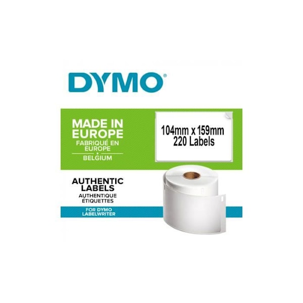 DYMO LabelWriter - Æske med 1 rulle med 220 forsendelsesetiketter - Meget stort format - 104 mm x 159 mm