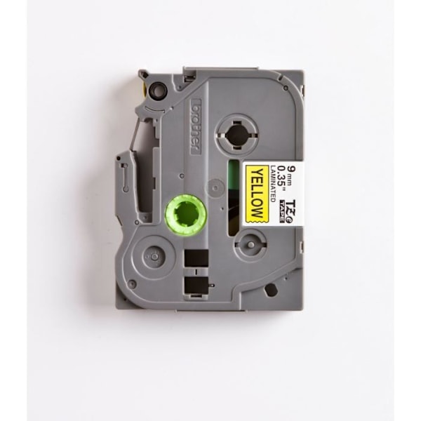 Ruban etikettemaskine laminat BROTHER P-TOUCH TZE-621 sort på gul 9mm