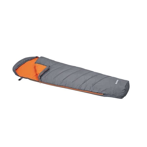 Sovepose - BESTWAY - 68103 - 180 x 75 cm - Ideel 3°C til 8°C - Polyester 210T Utvändig grå - Invändig orange