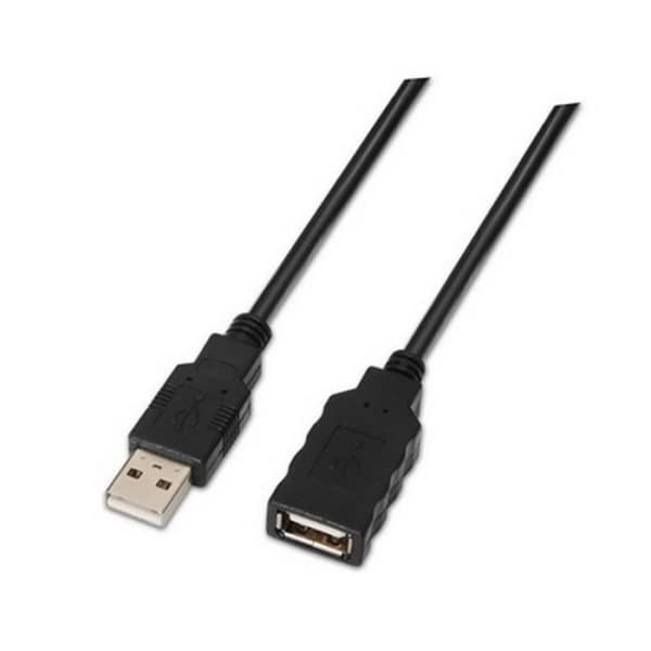 Nanokabel 10.01.0212, 10 m, USB A, USB A, 2.0, han-hun, sort