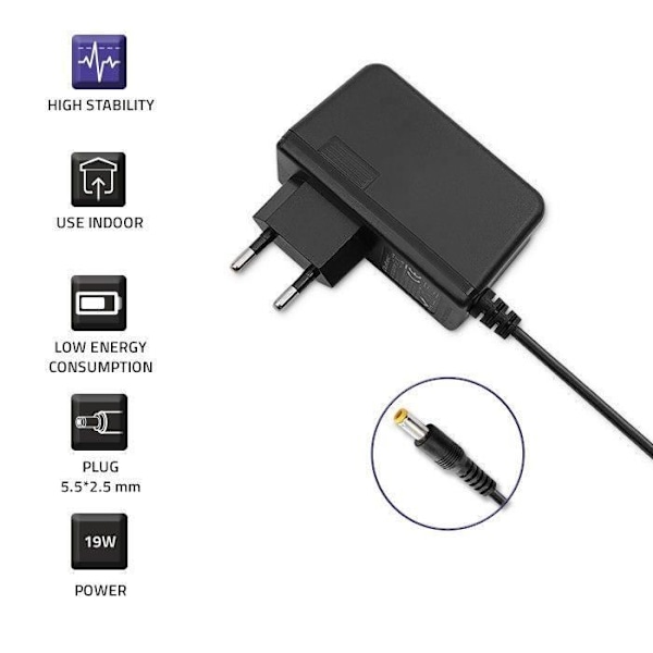 Qoltec Plug-in strømforsyning 19W 9V, 2.1A, 5.5x2.5 - 5901878510347