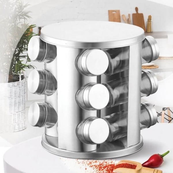 Mausteteline 12 kpl 100 ml maustepurkkeja Keittiöhyllyn järjestäjä