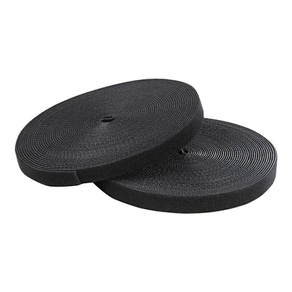 STARTECH Hook & Loop Kabelbindere Bulk - 25 ft Rulle - Brugerdefineret kabelstrop - Sort - Stof