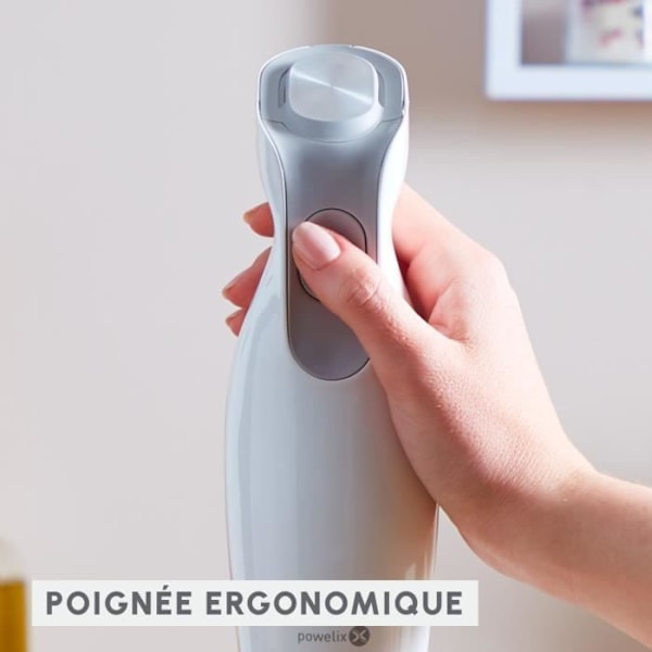 MOULINEX Daily Chef Stavblender, 600 W, 2 hastigheder, Ergonomisk, Stænksikker fod i rustfrit stål, 4 knive Powelix DD551110
