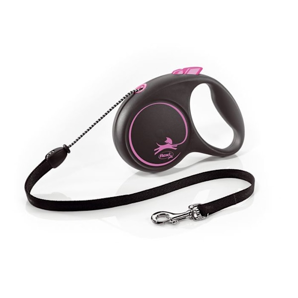 Udtrækkelig snor - Flexi - FU22C5-251-S-CP - 5m - Sort/Pink - Til hunde op til 20 kg svart/rosa