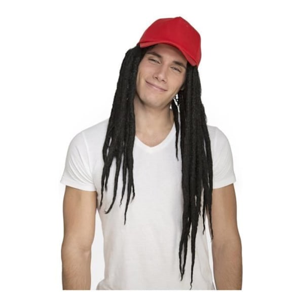Rastaflätshårsperruque - Disfrazzes - One size - Multicolor - Röd keps - Sommar Flerfärgad