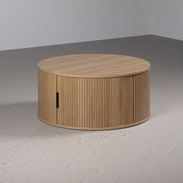 Matala pöytä - Pyöreä - MDF:stä - Tammi - Olennainen - Halkaisija 80 cm Korkeus 36 cm - RONIN Ek