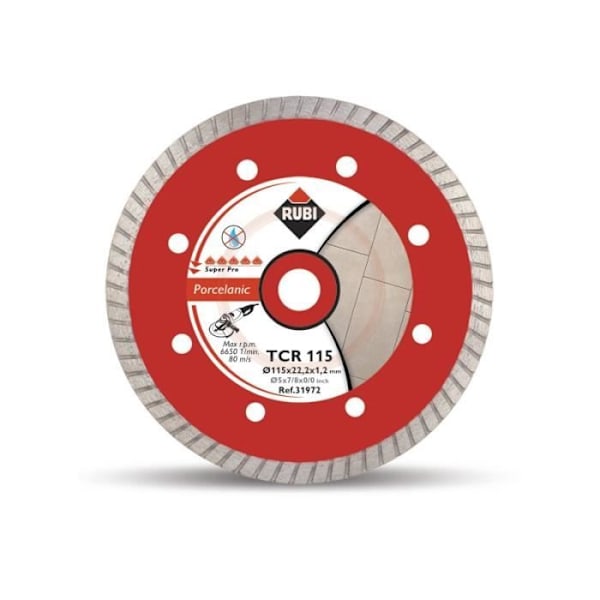 Diamantklinga - RUBI - TCR - 115 mm - Hög prestanda - Stengods i porslin