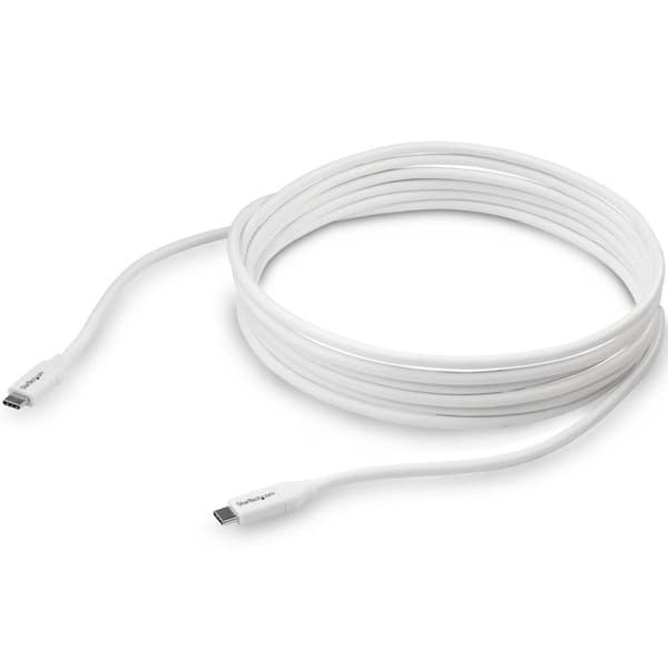 4 m USB-C til USB-C kabel med 5A strømforsyning - STARTECH - Hvid - Synkroniser og opladning