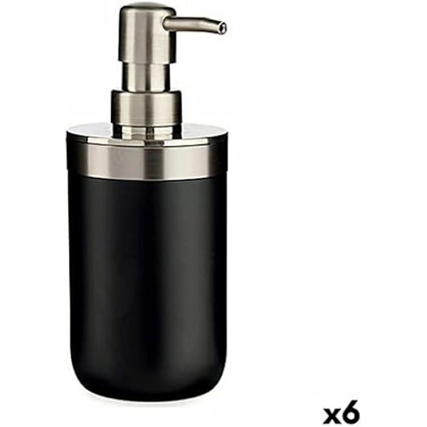 Sæbedispenser - BERILO - Sølv Sort - Rustfrit Stål - Plast - 350 ml Silver, Svart