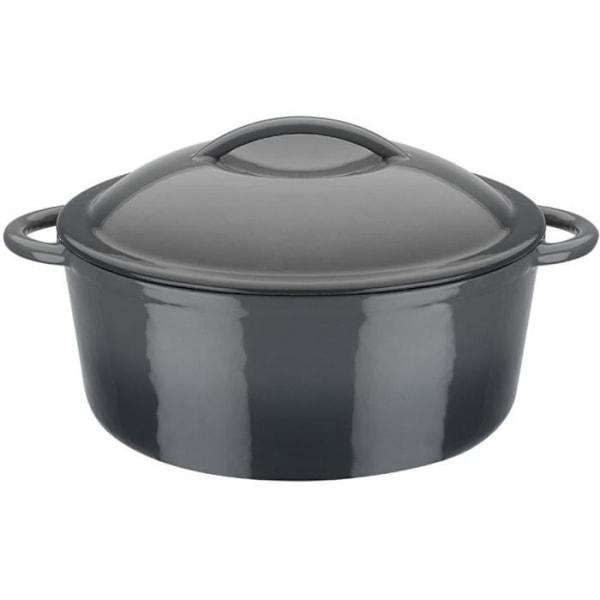 Marmite fonte massive - GSW - HARMAA VARJO - 24 cm - Pyöreä - Induktio - Harmaa Grå Inredning Beige