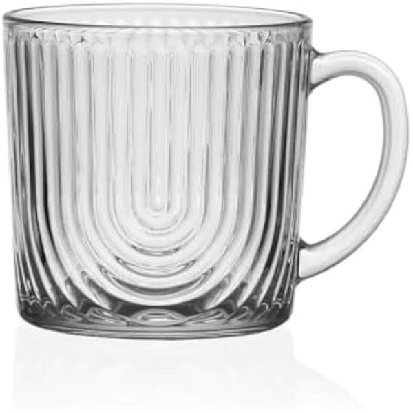 Glasmugg - VERSA - 450 ml - Flerfärgad - Cylindrisk - Tål maskindisk Flerfärgad