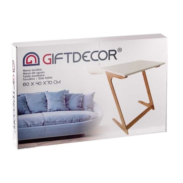 Sidebord ende af sofa hjælpebord i bambus 60x40x69cm