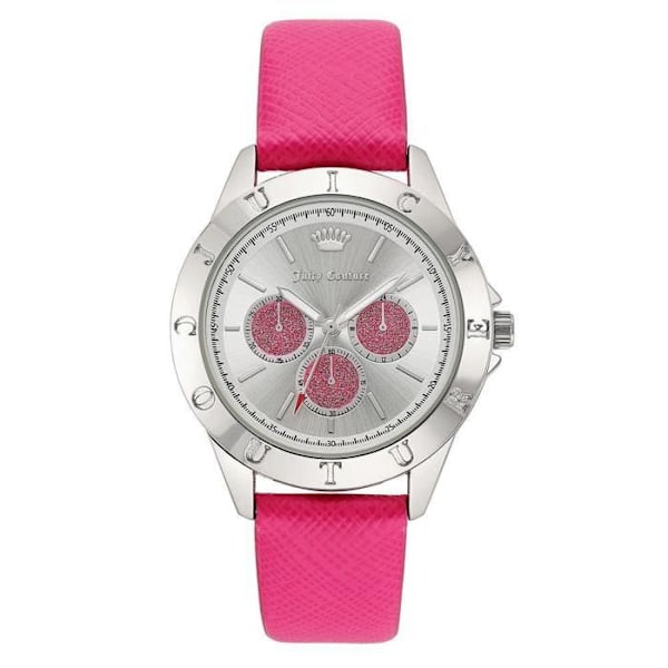 Naisten kello - Juicy Couture - JC1295SVHP - Nahka - Metalli - 38 MM rosa/silver