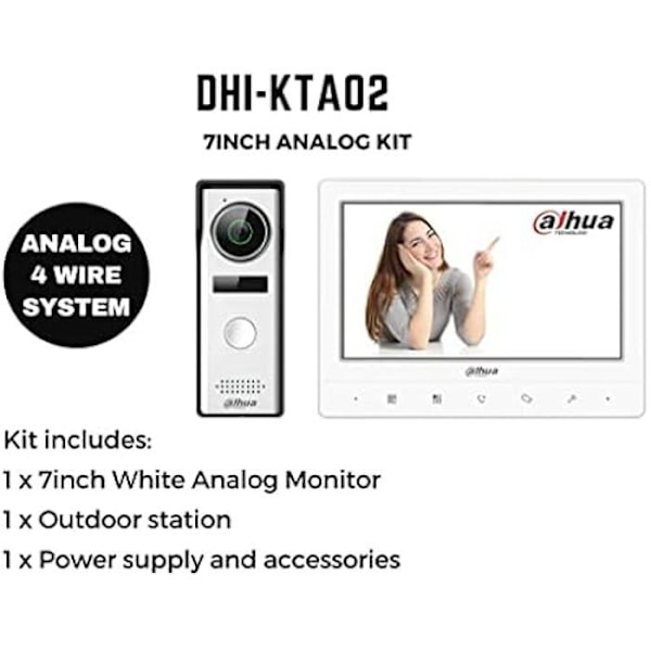 Intercom - DAHUA - DHI-KTA02 - 7" sisäinen näyttö - Turvakamera - Langallinen