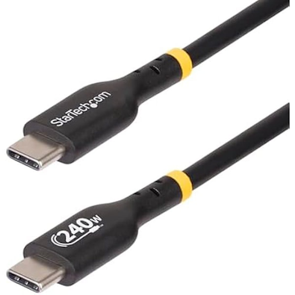 StarTech.com 2m USB-C-opladerkabel, USB-IF-certificeret USB-C-ledning, 240W PD EPR, USB 2.0 Type-C-opladerkabel til