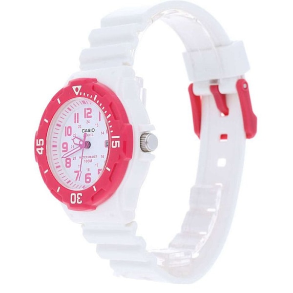 Klocka - CASIO - Basic Child Girl - Resin - Vit och Rosa - 10 ATM Vitt och rosa