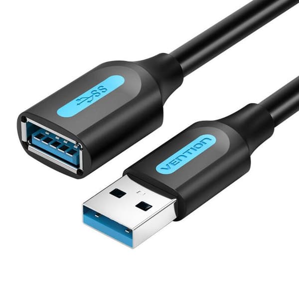 USB 3.0 forlængerkabel - VENTION - 2 meter - Han til Hun - Hurtig overførsel - Flad design