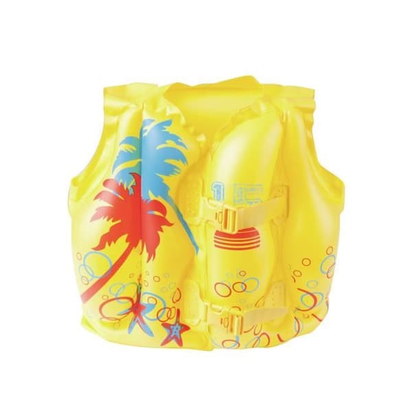 Redningsvest - BESTWAY - 32069 - Oppustelig - Holdbart vinyl - Børn 3-6 år Gul