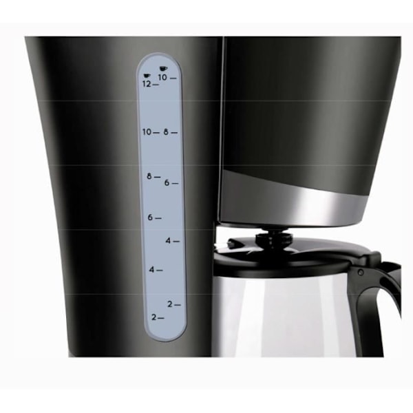 Cafeteria filter TAURUS Verona 12 - 680W - 1,2L - 12 kopper - Antiplevspulingssystem - Automatisk slukning SORT