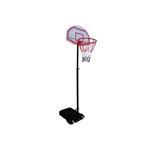 DEVESSPORT Basketballkurv på Justerbar Stativ 1,65-2,10m Mobil med Hjul, Vægtet Base, Bold Inkluderet, Ideel til Have