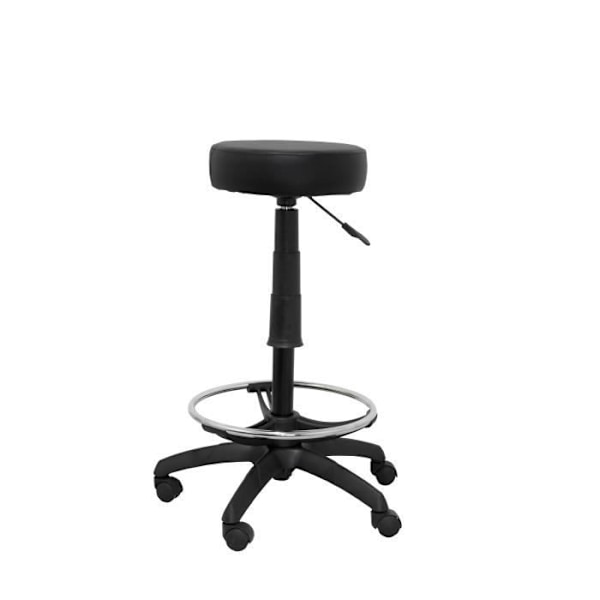 Arbejdsskammel - PIQUERAS Y CRESPO - Model T10 - Sort - Stof - Krom fodstøttering