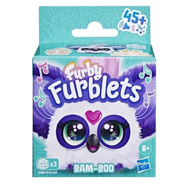 Furby Furblets Bam-Boo, Mini elektronisk bamse til piger og drenge, over 45 lyde, fra 6 år, Hasbro Flerfärgad