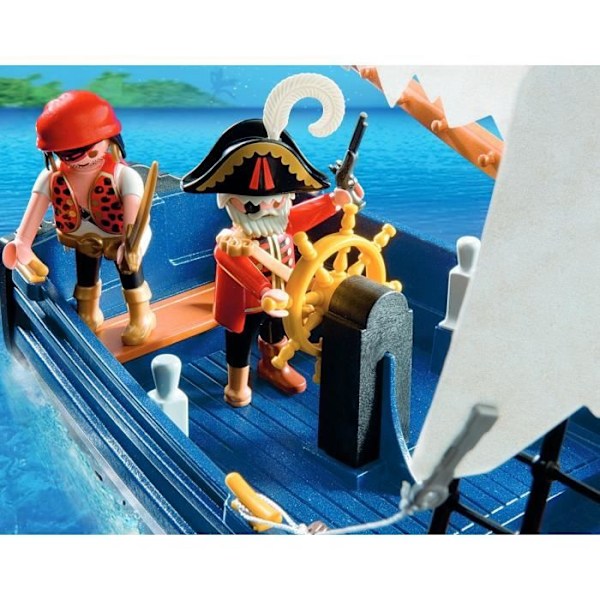 PLAYMOBIL 5810 Piratkutter, med kanon, Flyder i vandet, 3 figurer, 84 dele, Pirater, Fra 4 år Flerfärgad