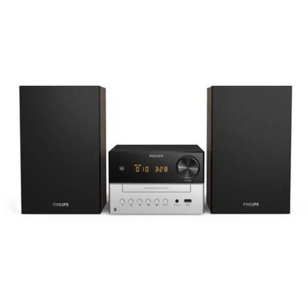 PHILIPS TAM3205 - Mini Hi -Fi CD, USB, Bluetooth, FM -radio - 18W - Bassoheijastus - Digitaalinen äänenhallinta musta, Hopea