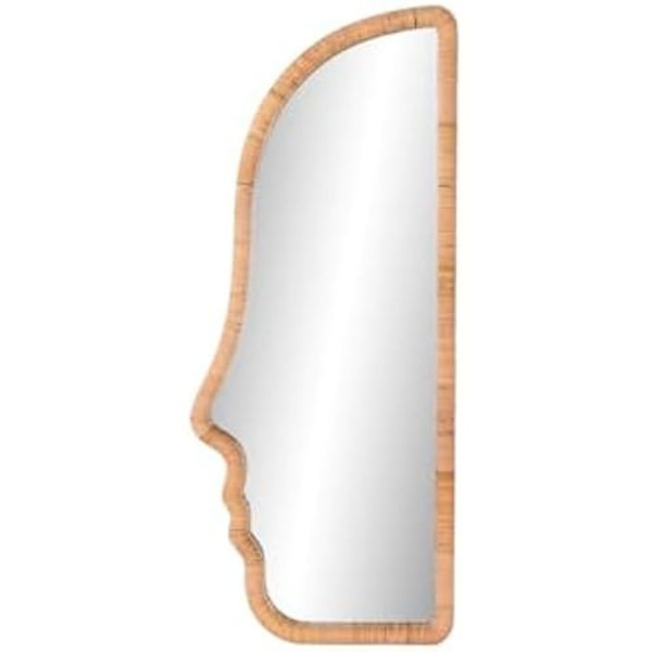 Vægspejl - HOME ESPRIT - Modern Scandi - Rattan og glas - 50 x 4 x 120 cm - Flerfarvet Flerfärgad