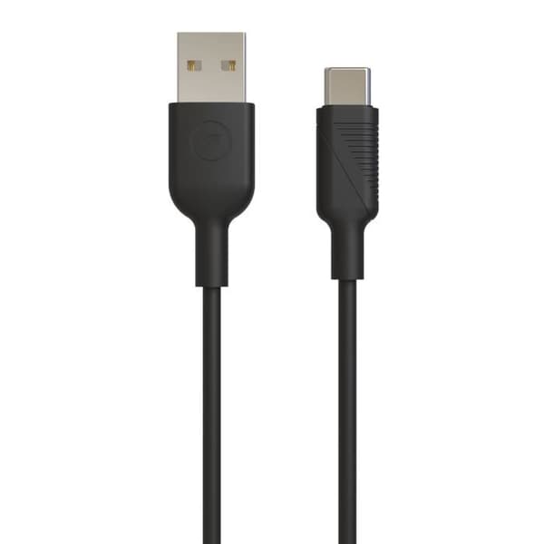 MUVIT FOR CHANGE USB A / USB C - 1.2 m - Musta Sort
