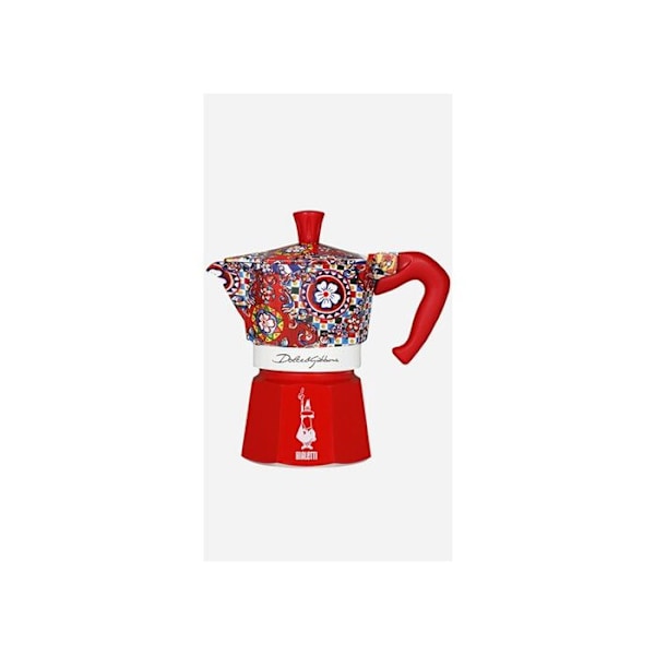 Italian press - Bialetti - Moka Express - 3 kuppia - Punainen - Yhteensopiva kaikille liesille paitsi induktiolle