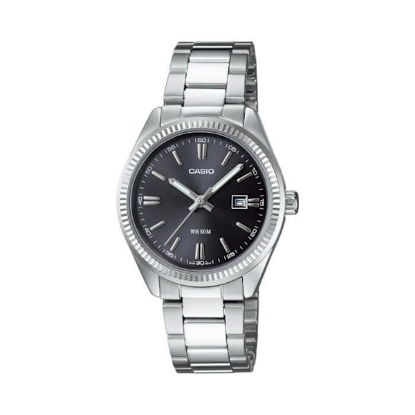 Ur - Casio - LTP-1302PD-1A1VEG - Rustfrit stål - Quartz - Sort Svart silver