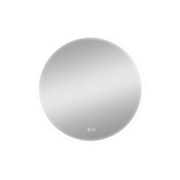 Rund badeværelsesspejl med LED 20W 60cm - GENERISK - Berøringsskifter - Justerbar skygge