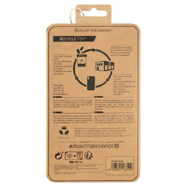 Coque - MUVIT - FUNDA RECYCLETEK - Sort - Blød - Kompatibel med Apple iPHONE 12 Pro Max Sort