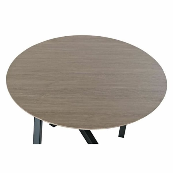 sidebord sort metal lysebrunt træ (65 x 65 x 49,5 cm)