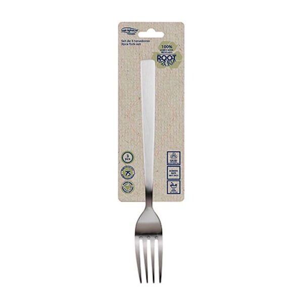 Sæt med Gafler - San Ignacio - SG7771 - Rustfrit stål - 3 Enheder - Holdbare og langtidsholdbare Silver