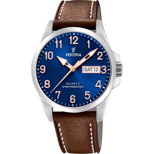 Ur - Festina - F20358-B - Rustfrit stål - 10 ATM - Blå urskive