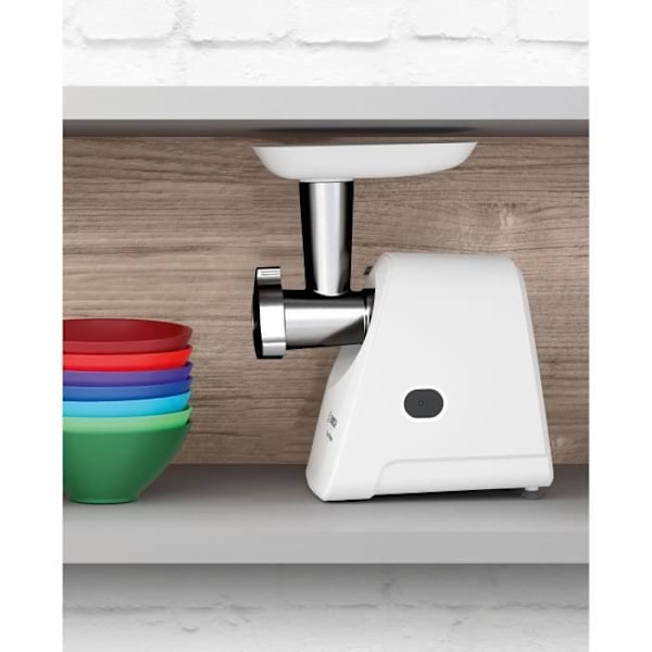Lihamylly - BOSCH - MFW2514W SmartPower - Valkoinen - moottori lukittuna 1500 W - 1,7 kg/min - 2 myllyverkkoa - raastin/silppuri Vit